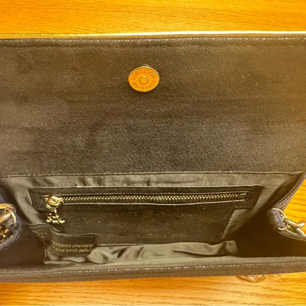 Christian Audigier Black and Gold Clutch with Chain Strap - Picture 3 of 5